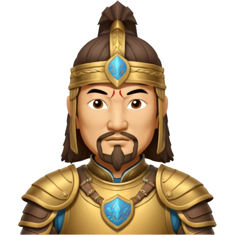 Genghis Khan in armor in 3/4 position emoji