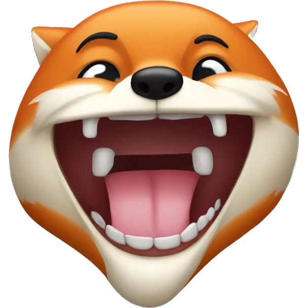 the biting lip emoji mixed with a fox that is winking  emoji