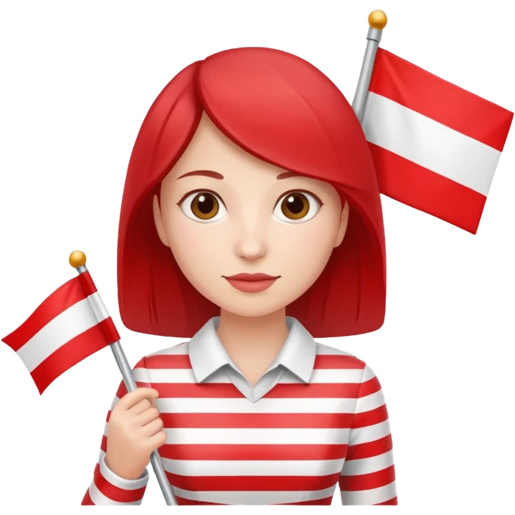 flat Flag holder woman emoji
