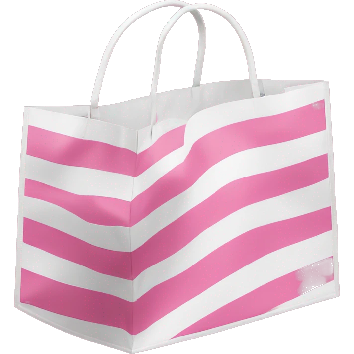Victoria secrets shopping bag with pink and white lines emoji