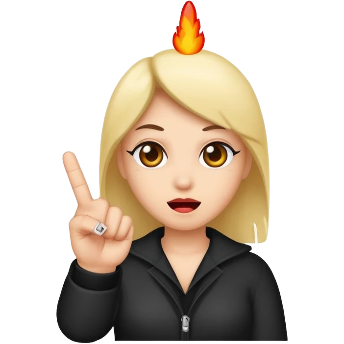A baddie showing middle finger  emoji