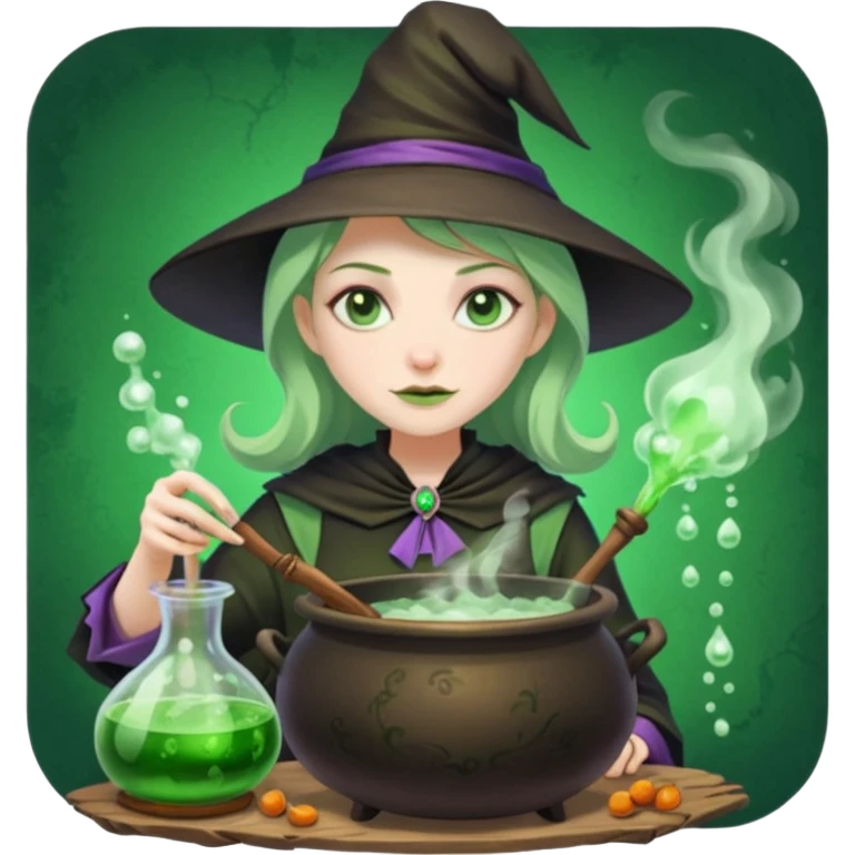 green witch cooking potion emoji