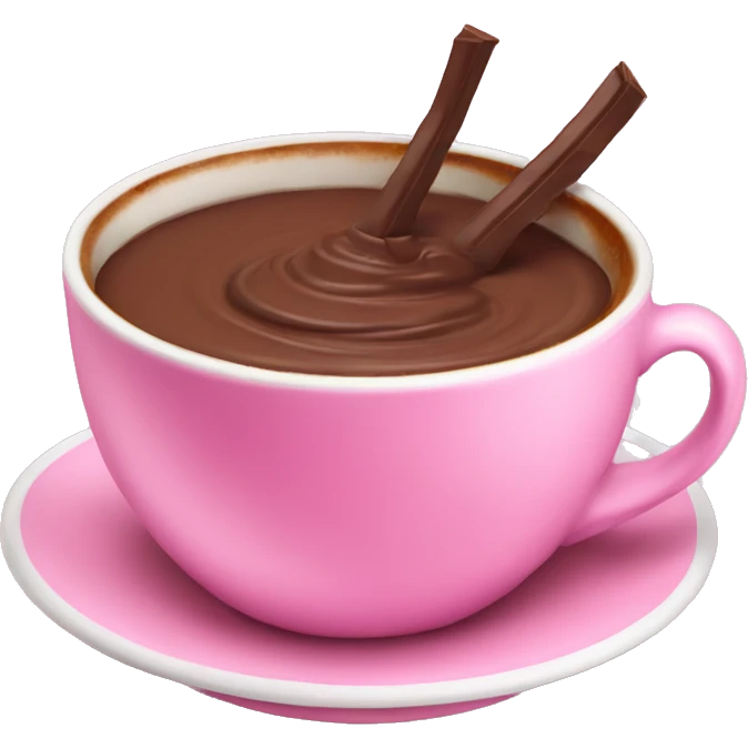 Taza de chocolate caliente rosa emoji