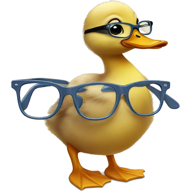 Baby duck with glasses emoji