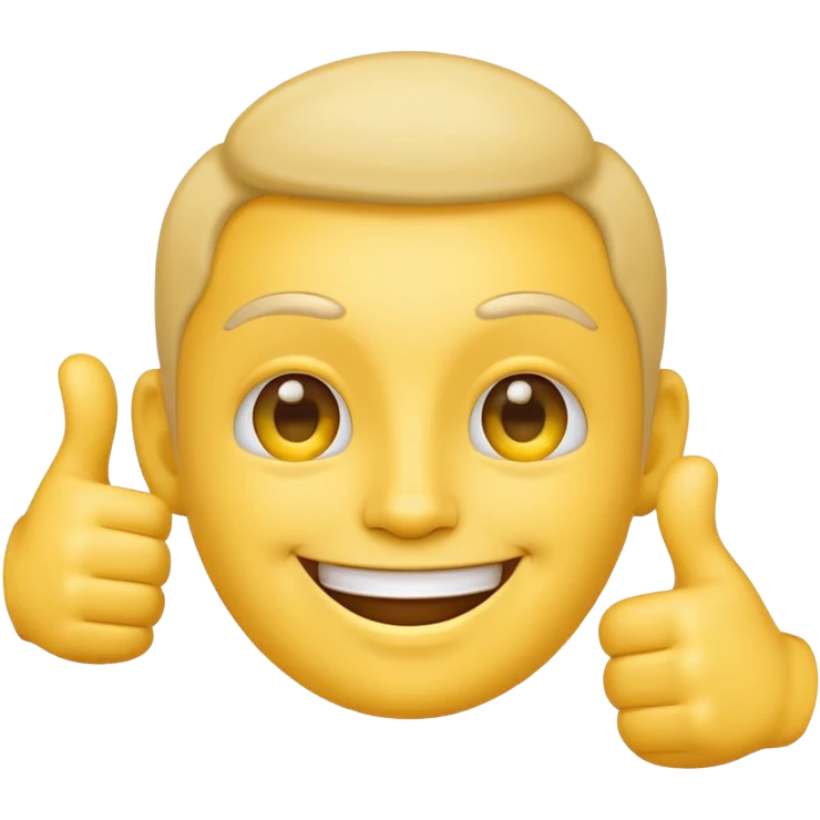 Like a regular yellow face emoji that’s giving a double thumbs up emoji