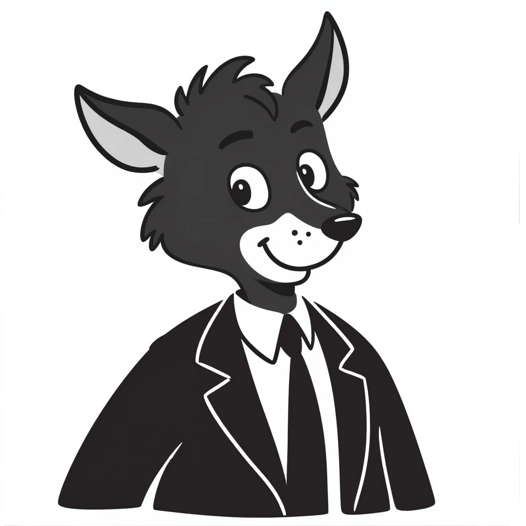 retro 1950s anthropomorphised animal head emoji