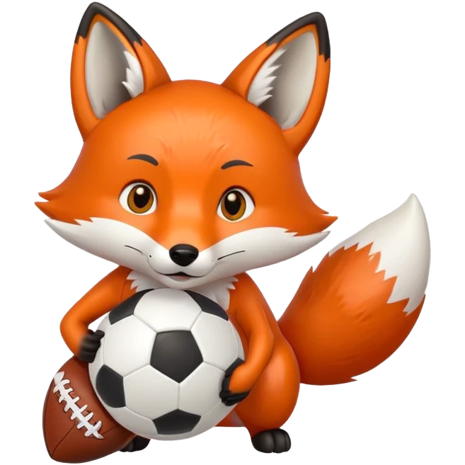 A fox holding a football emoji
