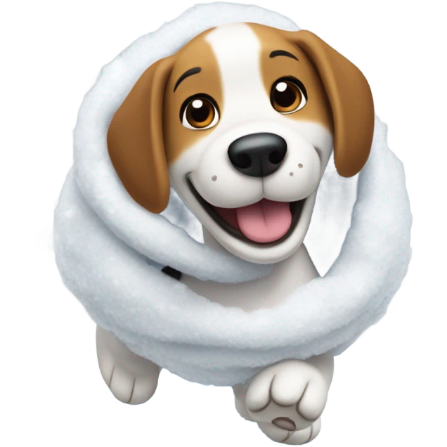Snoopy playing in the snow emoji