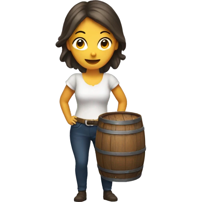 lady with beer barrel on  her back emoji