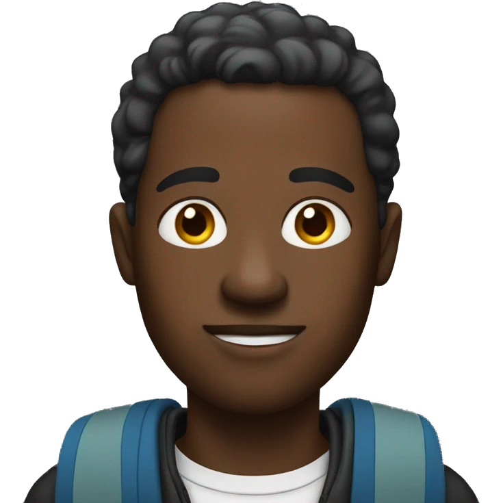 Black man with a house emoji