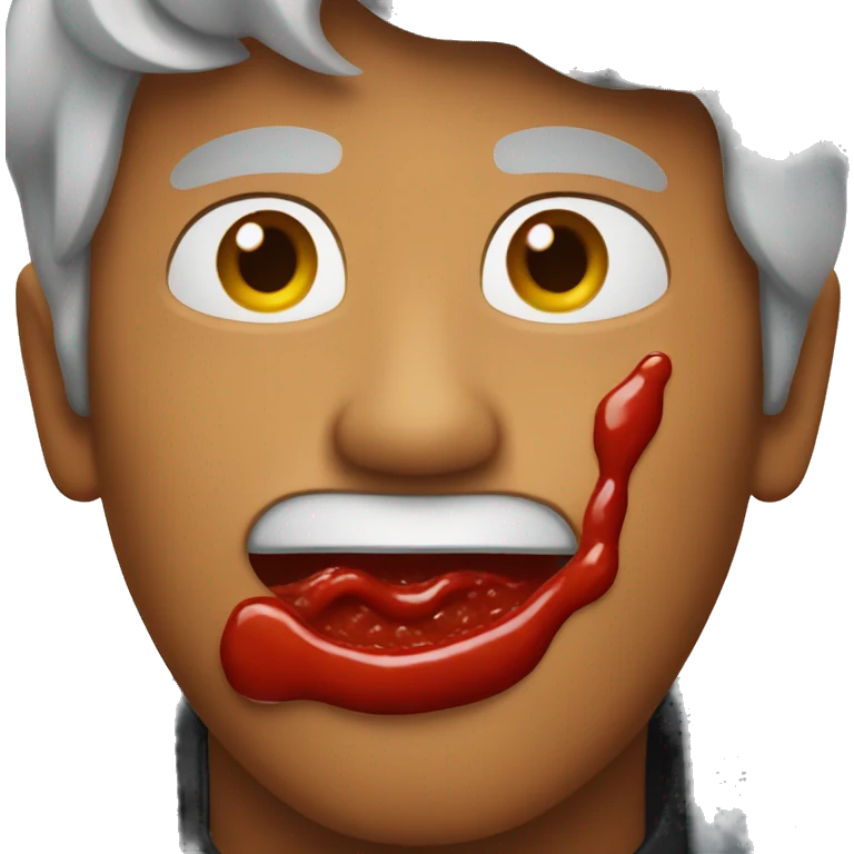 man covered in ketchup emoji