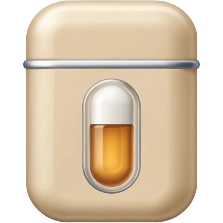 medicine capsule in case in nutral colors emoji