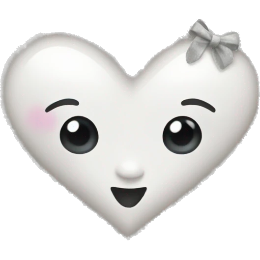 white glittery heart with bows emoji