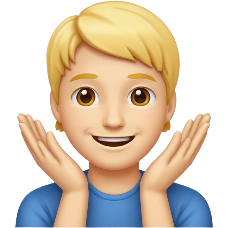 smiling face posing with hands under chin emoji