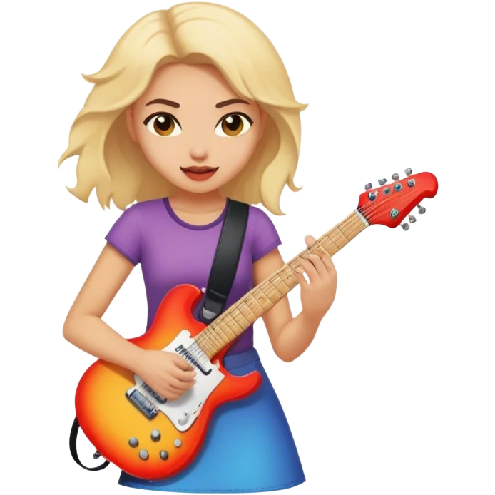 girl with electric guitar  emoji