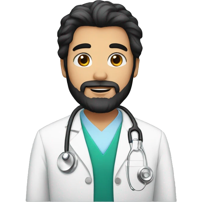 doctor with black hair and beard emoji