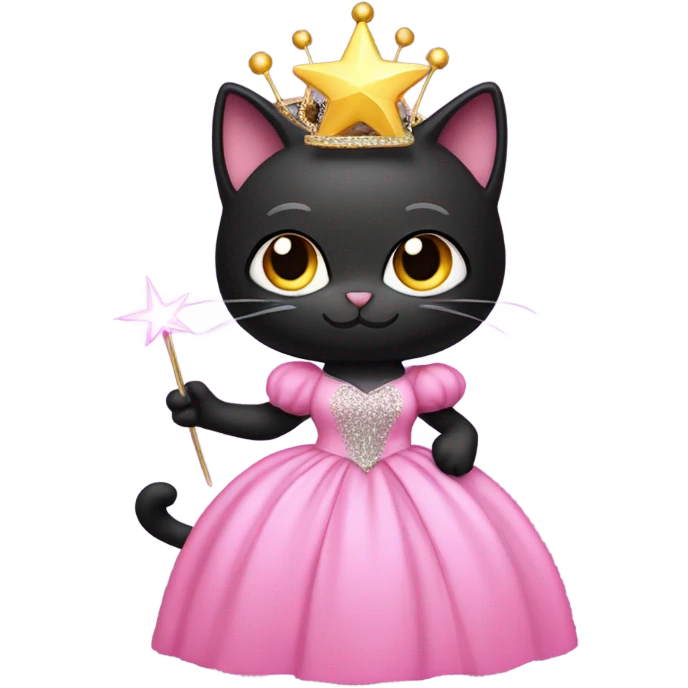Black cat as Glinda the good witch  emoji