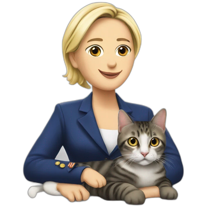 marine le pen qui pete sur un chat emoji