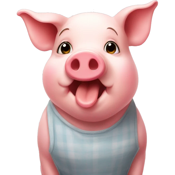 Cute pig give kiss emoji
