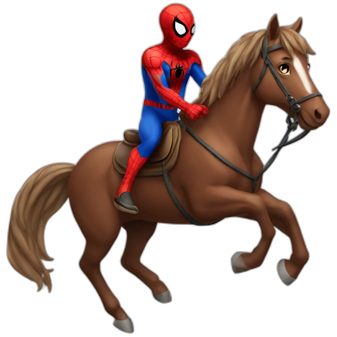 spiderman riding horse emoji