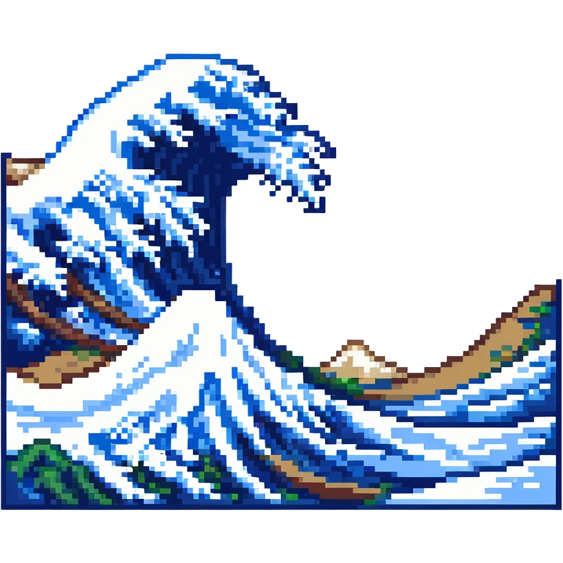 the great wave of kanagawa emoji