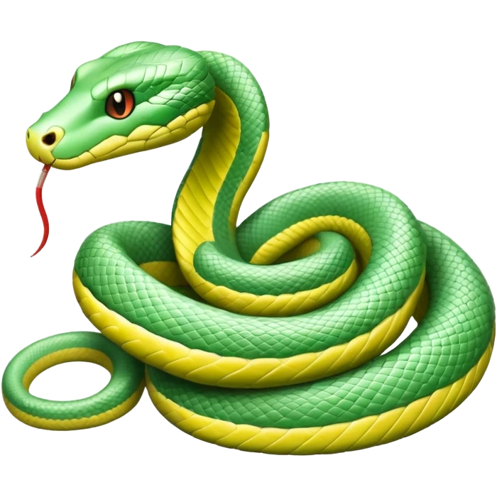 A pastel green snake emoji