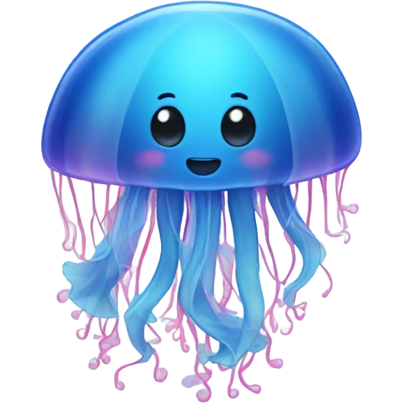 A blue jellyfish in love  emoji