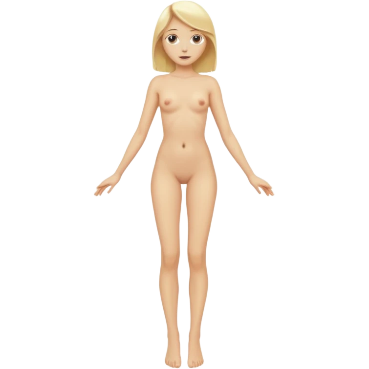 A nude blonde girl full body legs spread open emoji