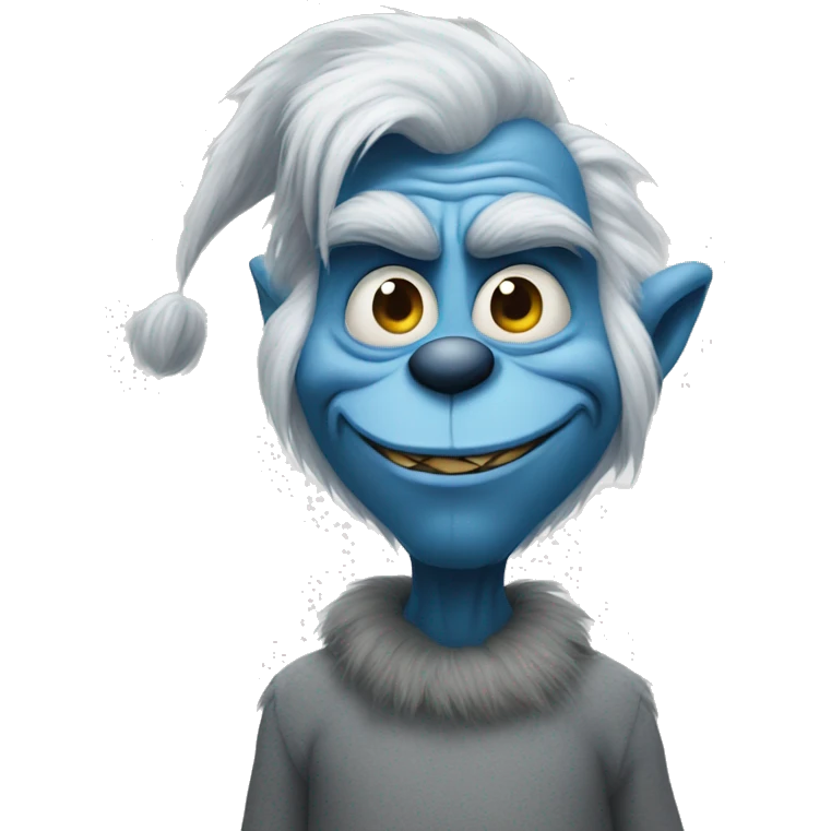 Blue grey grinch emoji