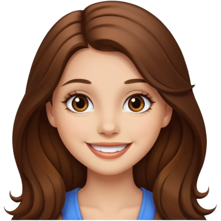 pretty girl brown long hair makeup emoji