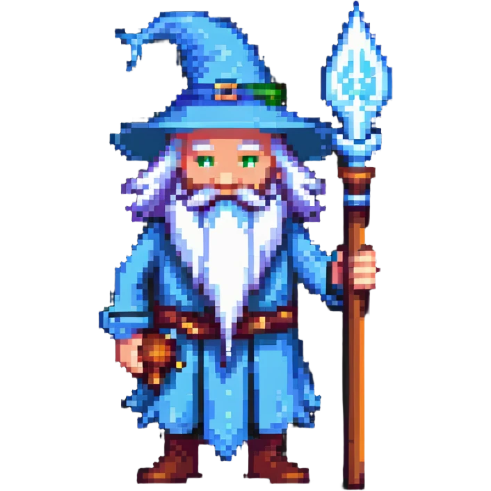 wizard with staff and long beard emoji