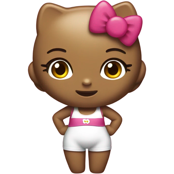 Hello Kitty, with a Brazilian but lift ￼ emoji