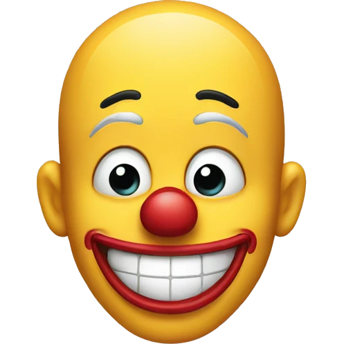 Clown emoji smiling with tear running down face emoji