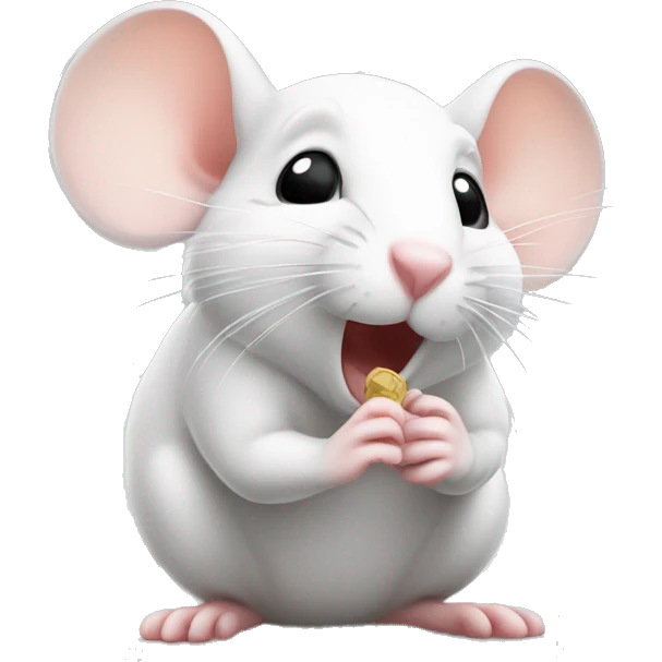 Cute white mouse blowing a kiss emoji