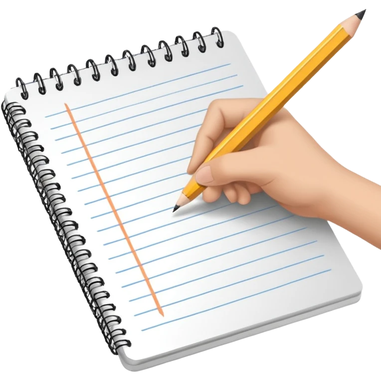 hand drawing a simple line in a notebook emoji