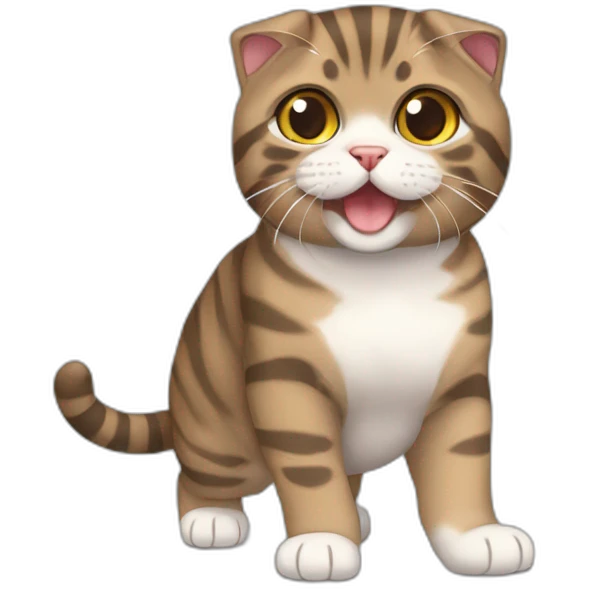 brown tabby scottish fold playing rugby emoji