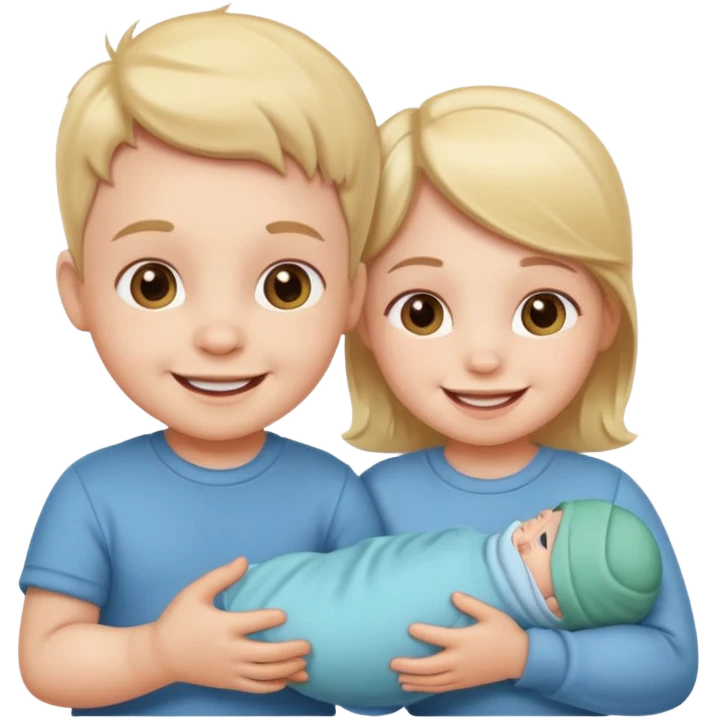 Baby boy and girl cartoon emoji