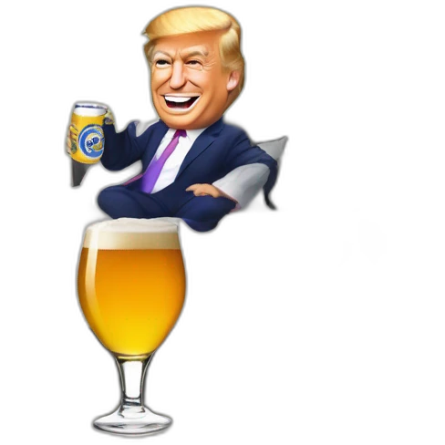 Donald trump drink beer on thé bed emoji