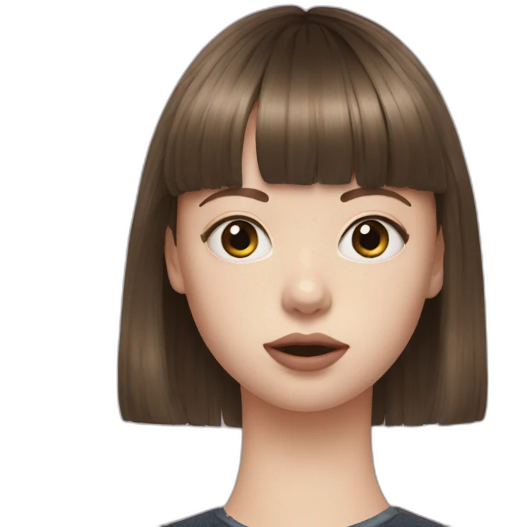 Mia Goth with bangs emoji