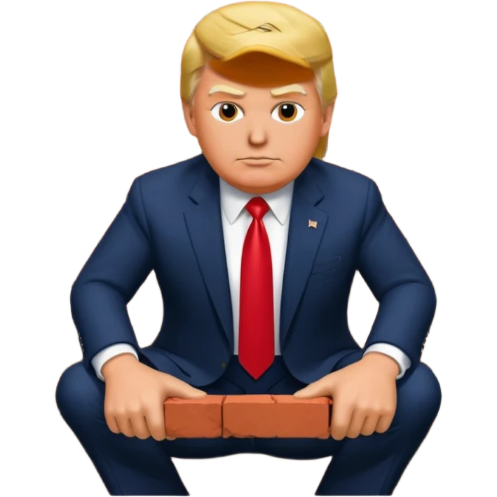 President trump laying brick emoji