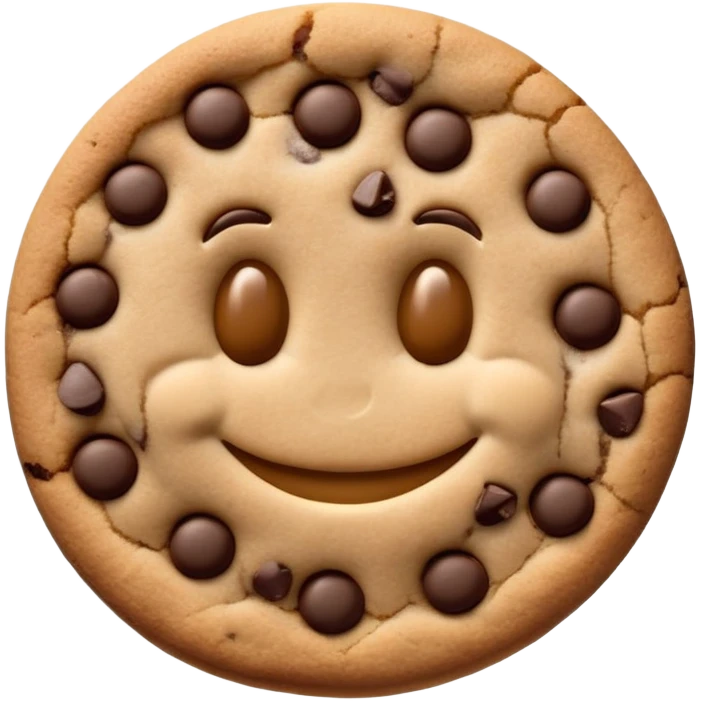 Chocolate chip Cookie with smile emoji