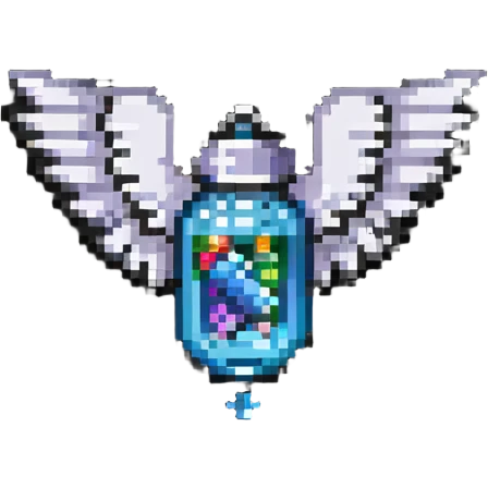 Medicine capsule with small wings flying emoji