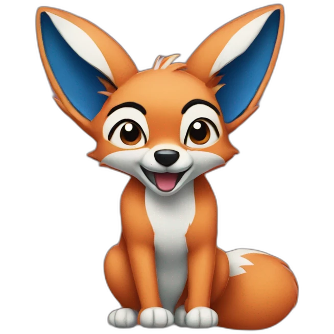 Stitch on a Fox emoji