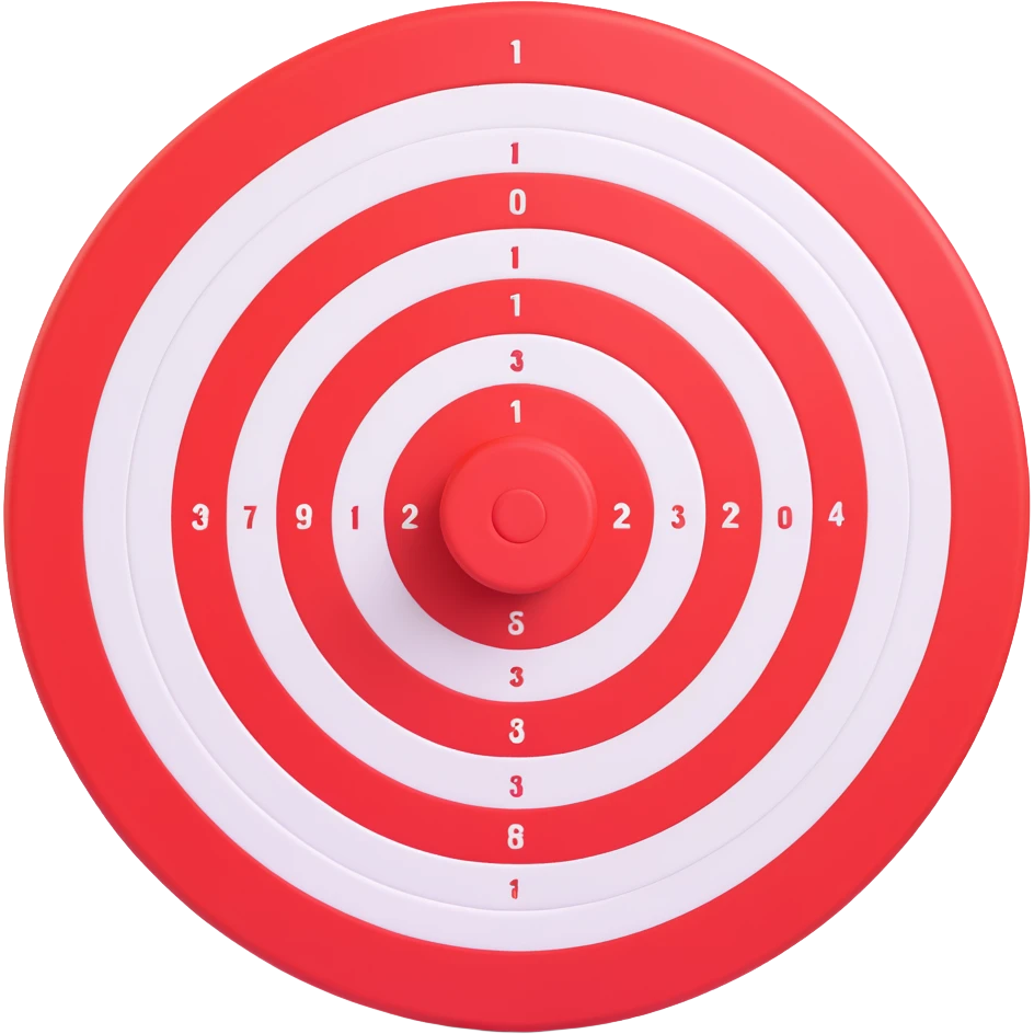 classic red and white target, like a dartboard emoji