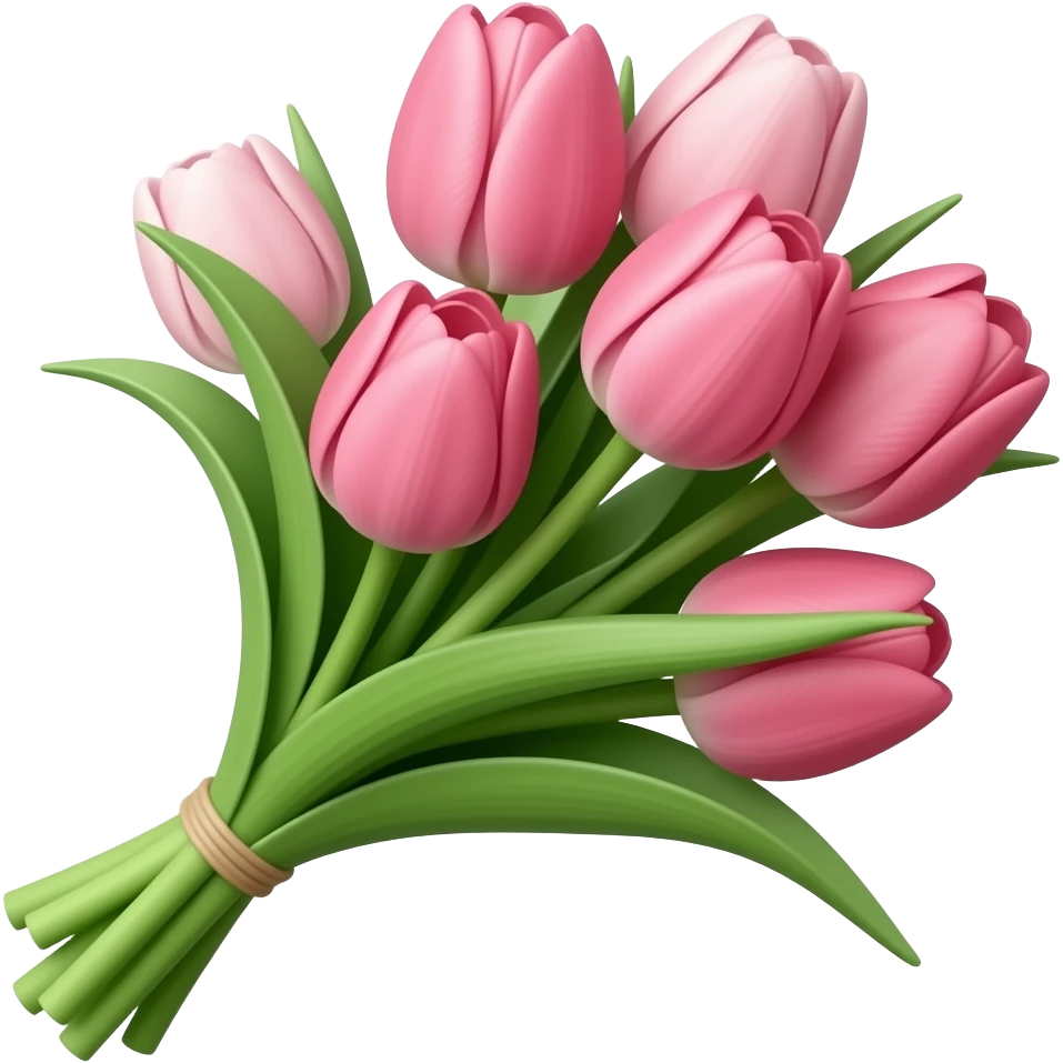 Pink tulip bouquet emoji