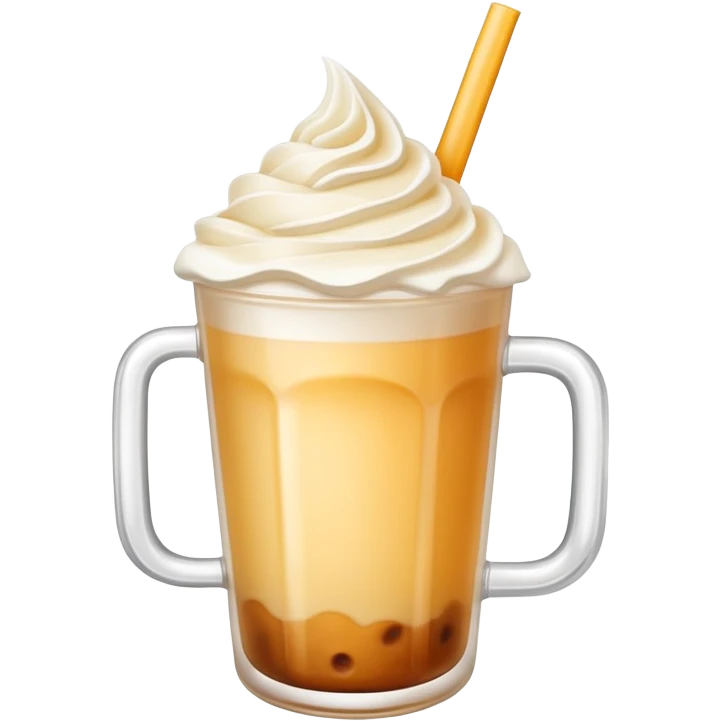 Cheese tea with frothy cream cheese topping and straw emoji