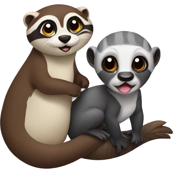 Otter and lemur emoji