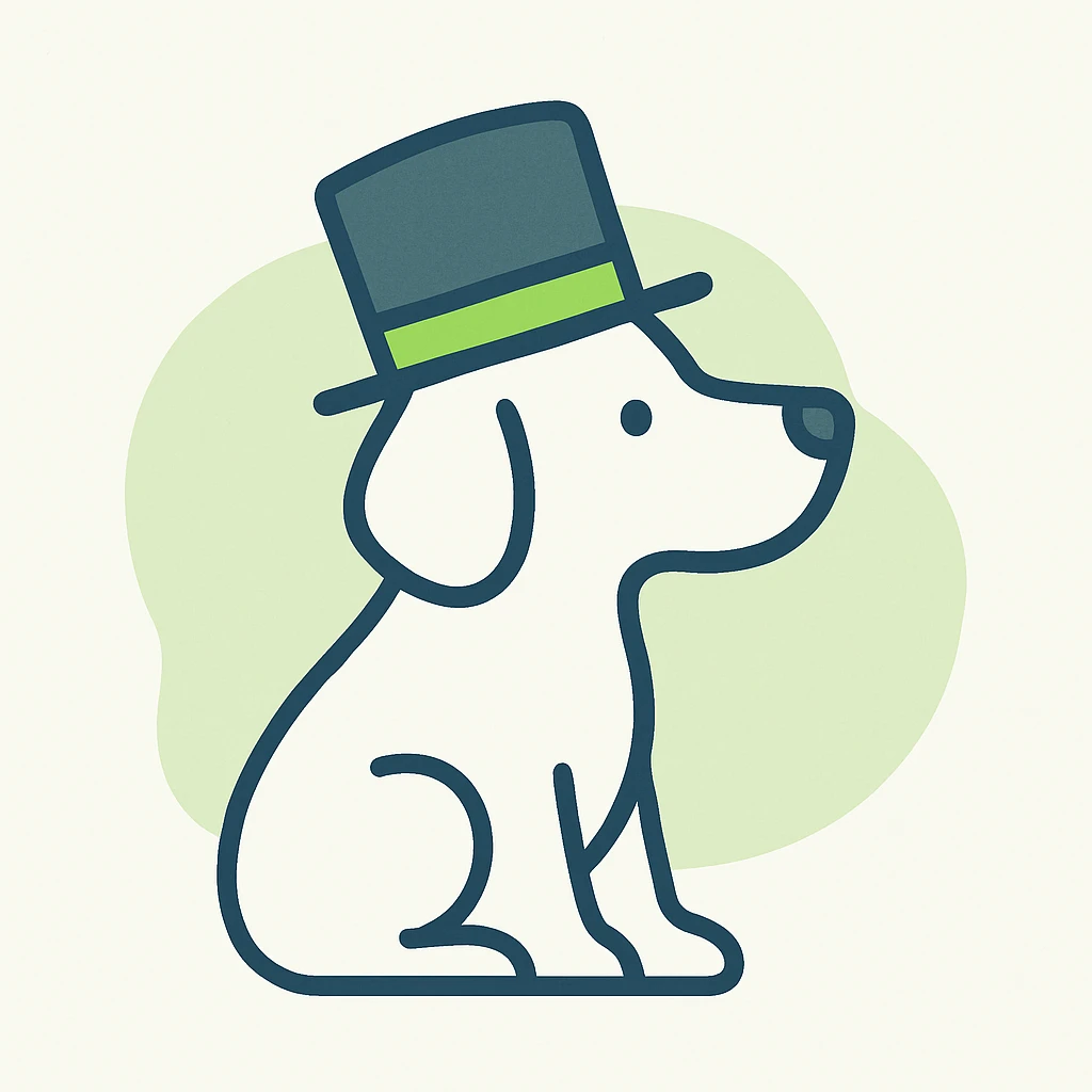 dog with tophat emoji