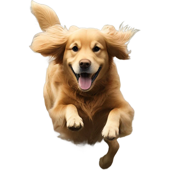 Golden retriever jumping in mud emoji