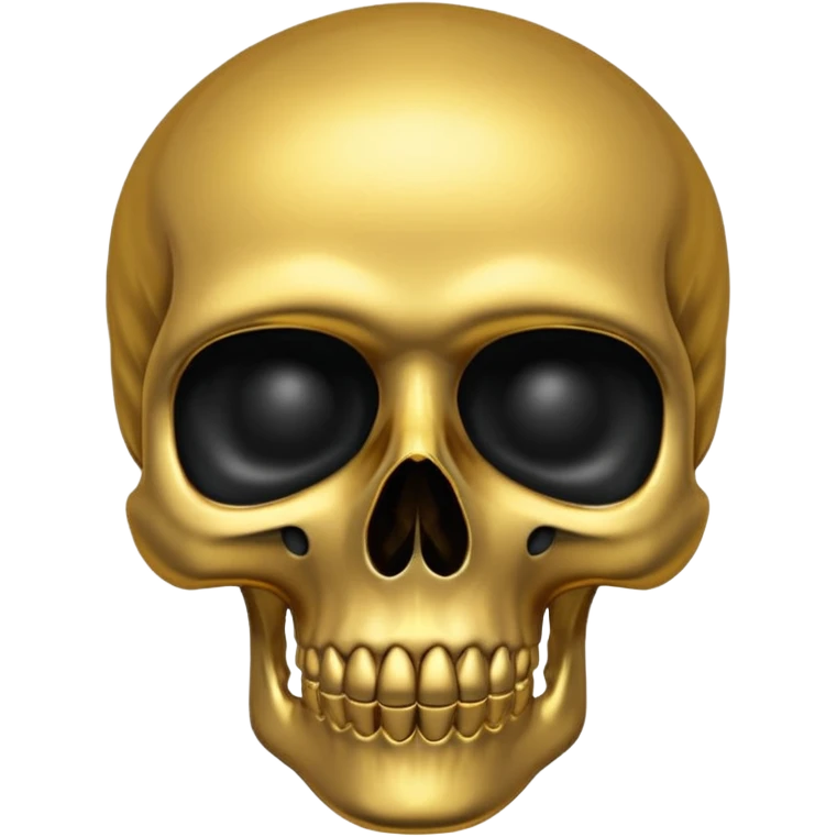 💀 gold skull bottom half for nose and jaw and black top half is black for forehead  emoji